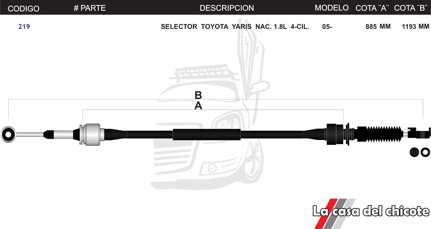 Juego Selector De Velocidades Toyota Yaris Nac. 1.8L Modelo.2005-