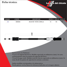 Cargar imagen en el visor de la galería, Chicote Selector de Velocidades Toyota Corolla Modelo.2007-
