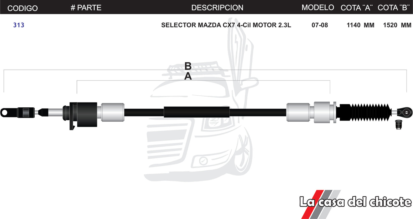 Chicote Selector De Velocidades Mazda CX7 Mod.07-08