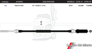 Chicote Selector De Velocidades T/A Tsuru Ii 4cil. Modelo.88-91