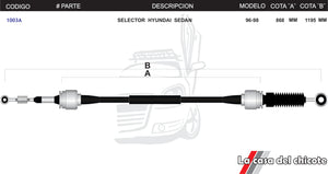 Chicote Selector De Velocidades Hyundai Sedan Modelo.96-98