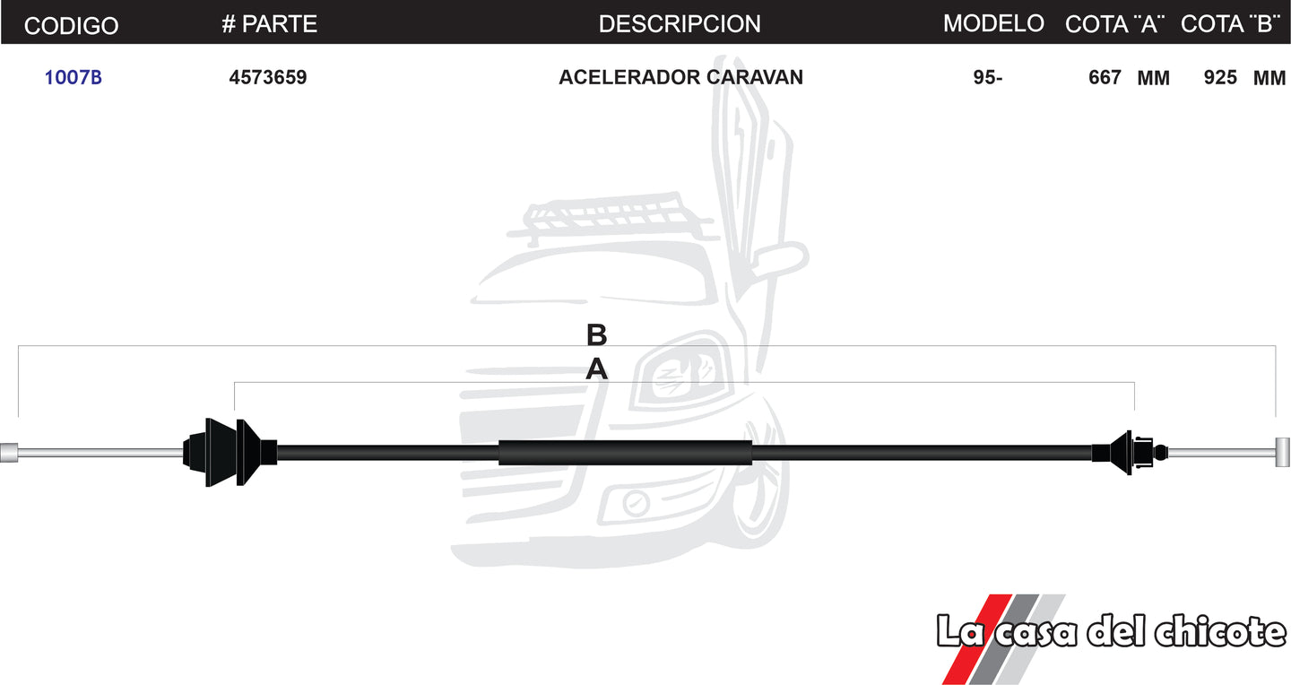 Chicote de Acelerador Caravan Modelo.95-