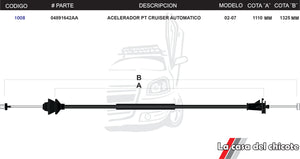 Chicote de Acelerador PT Cruiser Automatico Modelo.02-07