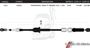 Chicote Transversal Neon PT Crusier Nacinal USA Modelo.05-08