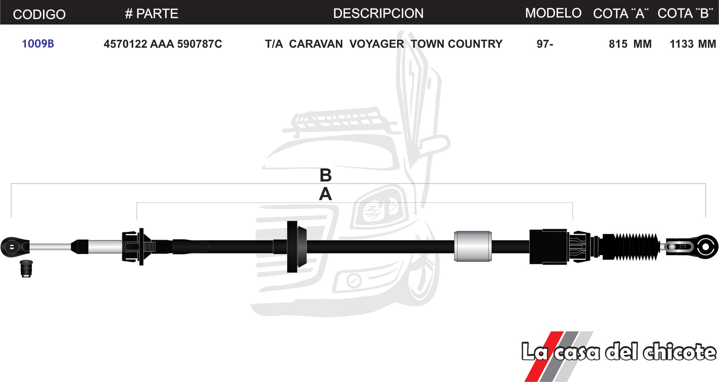 Chicote Selector De Velocidades T/A Caravan Voyager Town Country Modelo