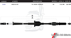 Chicote Selector de Velocidades T/A Neon Stratus Modelo.2000-