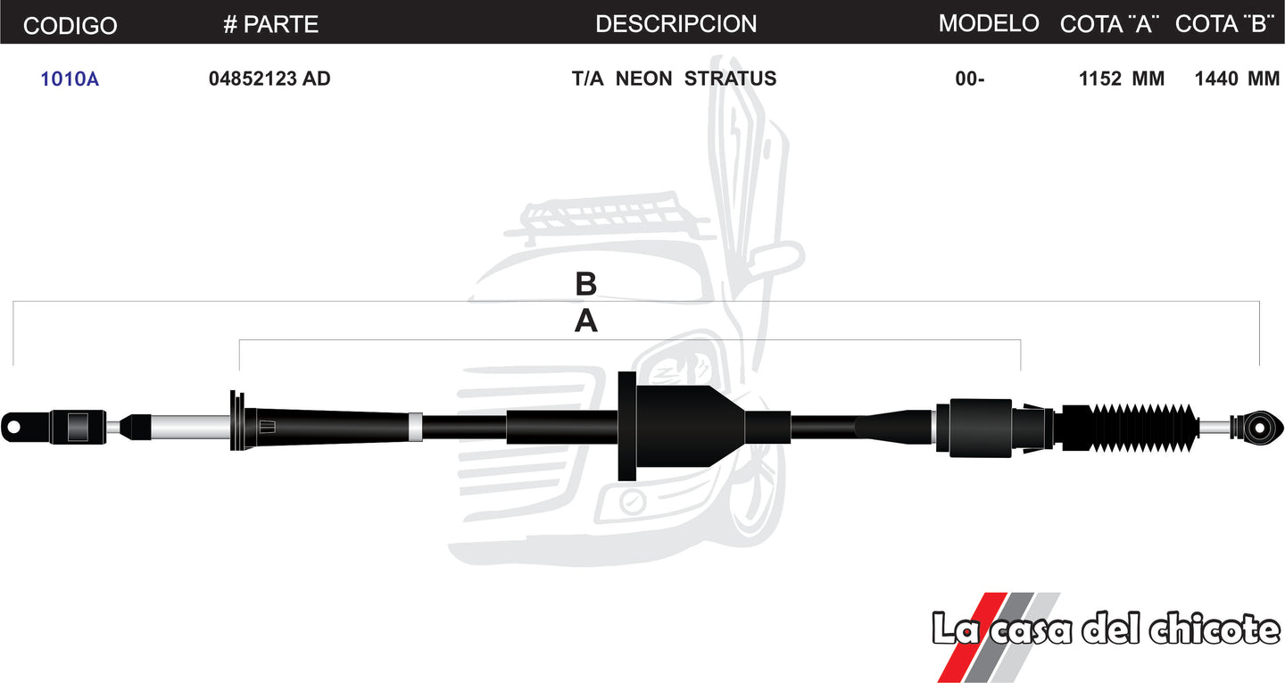 Chicote Selector de Velocidades T/A Neon Stratus Modelo.2000-