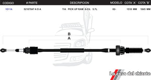 Chicote Selector de Velocidades T/A Pick Up Ram 8cil. 5.7L Modelo.2002-