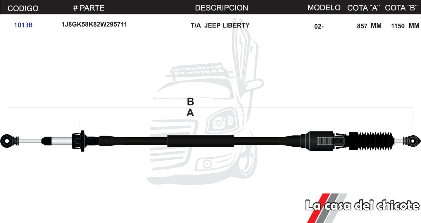 Chicote Selector De Velocidades T/a Jeep Liberty Modelo.02-05