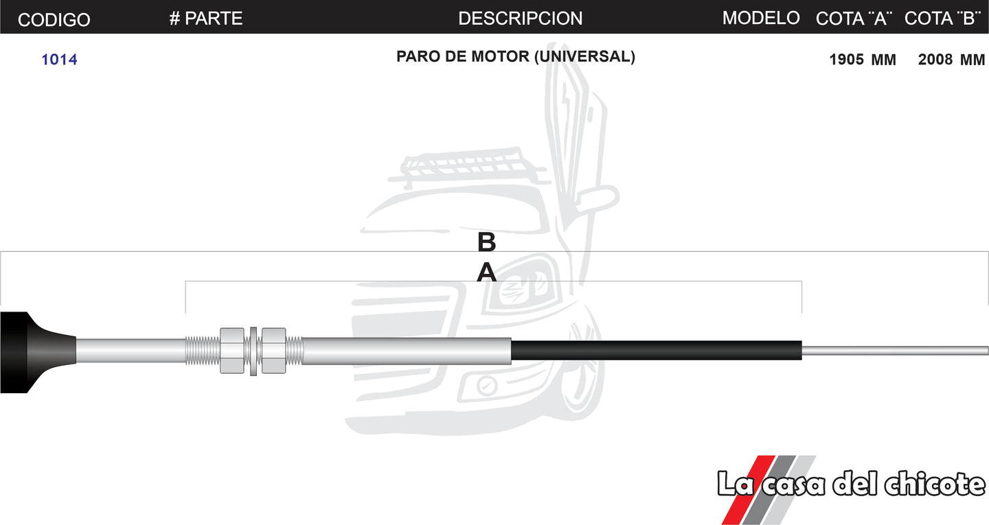Chicote Paro de Motor Universal
