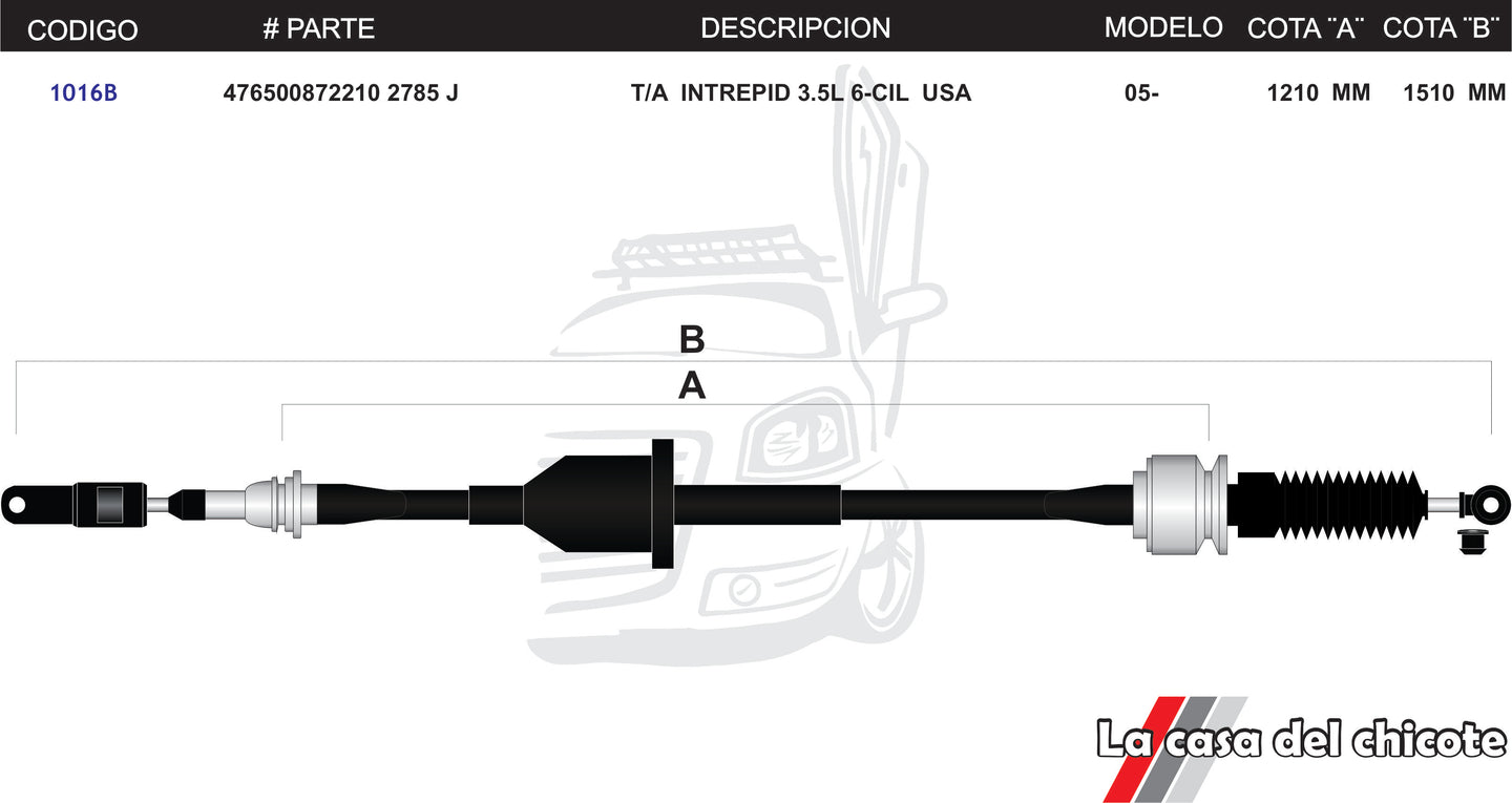 Chicote Selector De Velocidades T/A Intrepid 3.5L USA Modelo.2005-