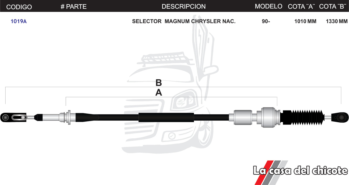 Chicote Selector de Velocidades Magnum Chrysler Nacional Modelo.90-