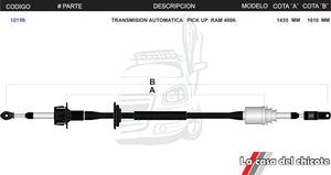 Chicote Selector De Velocidades Pick Up Ram 4000