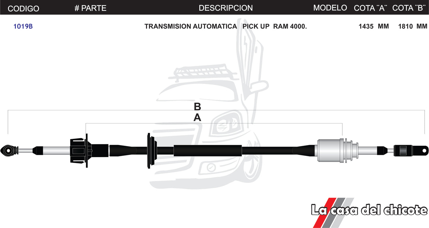 Chicote Selector De Velocidades Pick Up Ram 4000