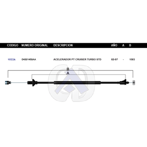 Chicote de Acelerador PT Cruiser Turbo Standar Modelo.02-07