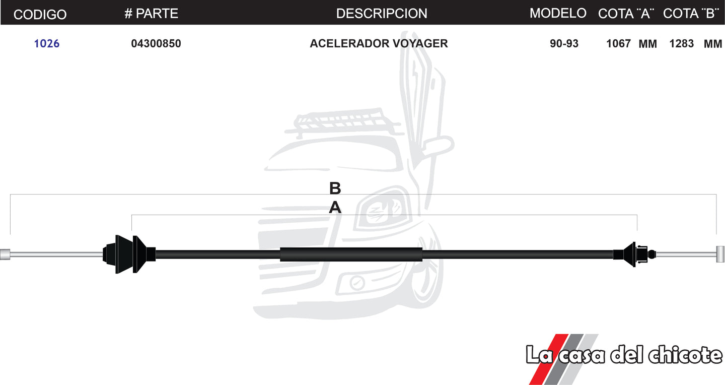 Chicote de Acelerador Voyager Modelo.90-93