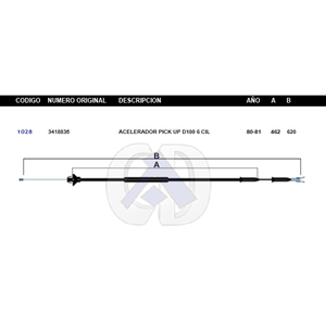 Chicote de Acelerador Pick Up D100 6cil. Modelo.80-81