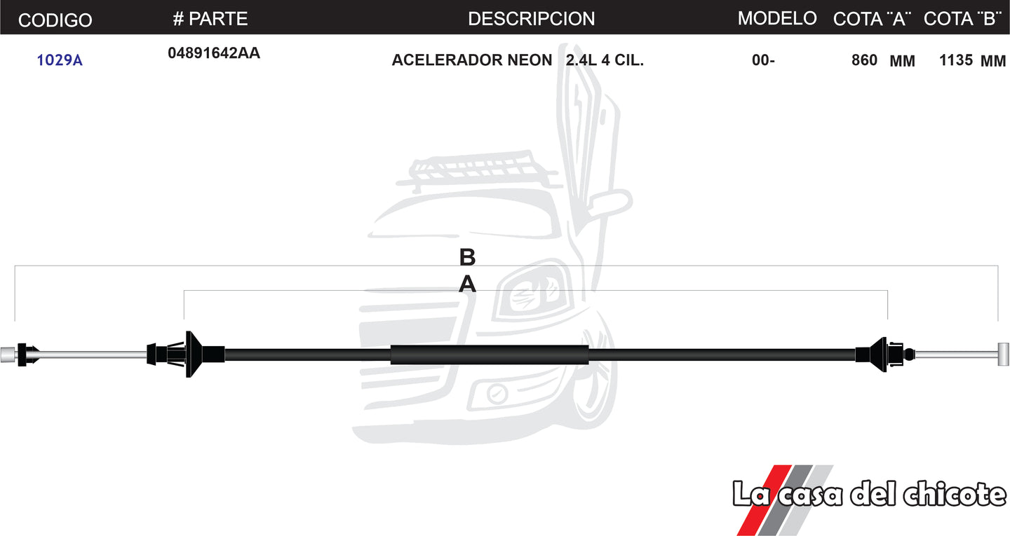 Chicote de Acelerador Neon 2.4 4cil. Modelo.00-