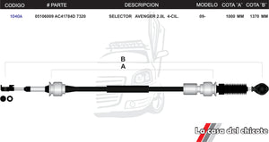 Chicote Selector de Velocidades Avenger 2.0L 4cil. Modelo.09-