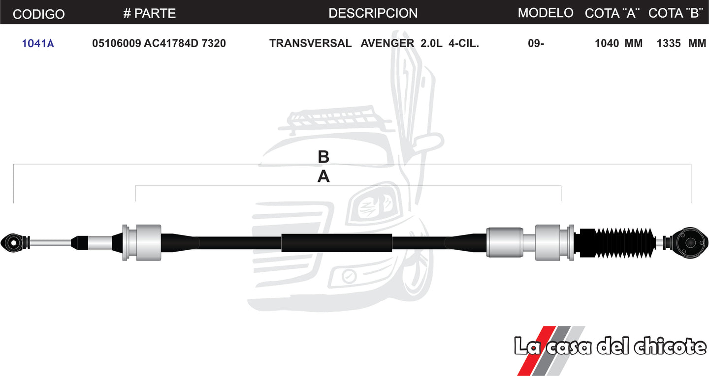 Chicote Transversal Avenger 2.0L 4cil. Modelo.2009-