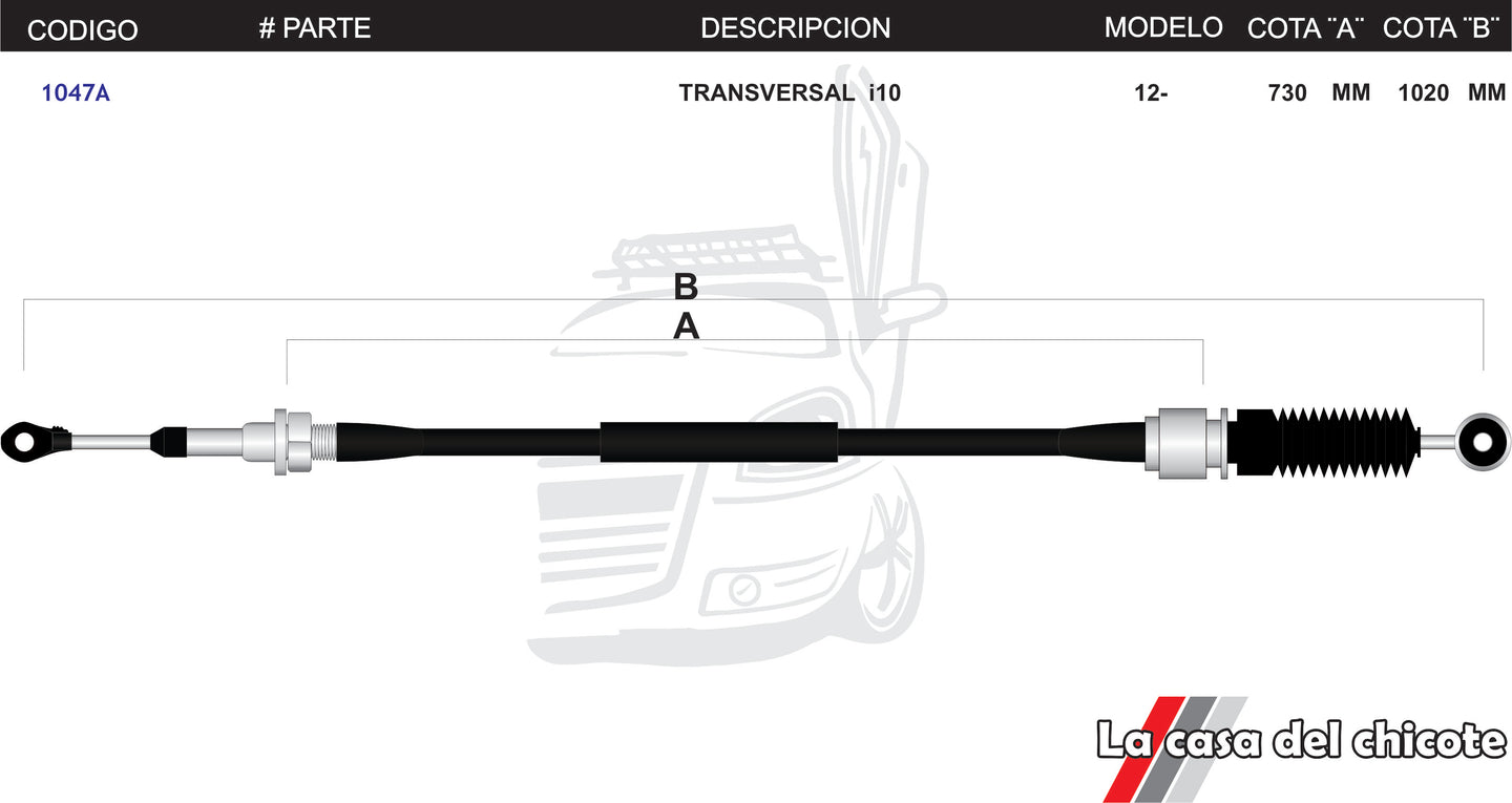 Chicote Transversal Hyundai i-10 Modelo.12-