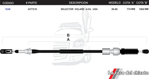 Chicote Selector de Velocidades Volare 4cil. Modelo.86-88