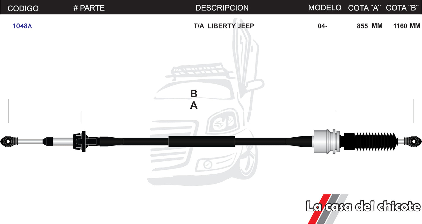 Chicote Selector de Velocidades T/A Jeep Liberty Modelo.2004-