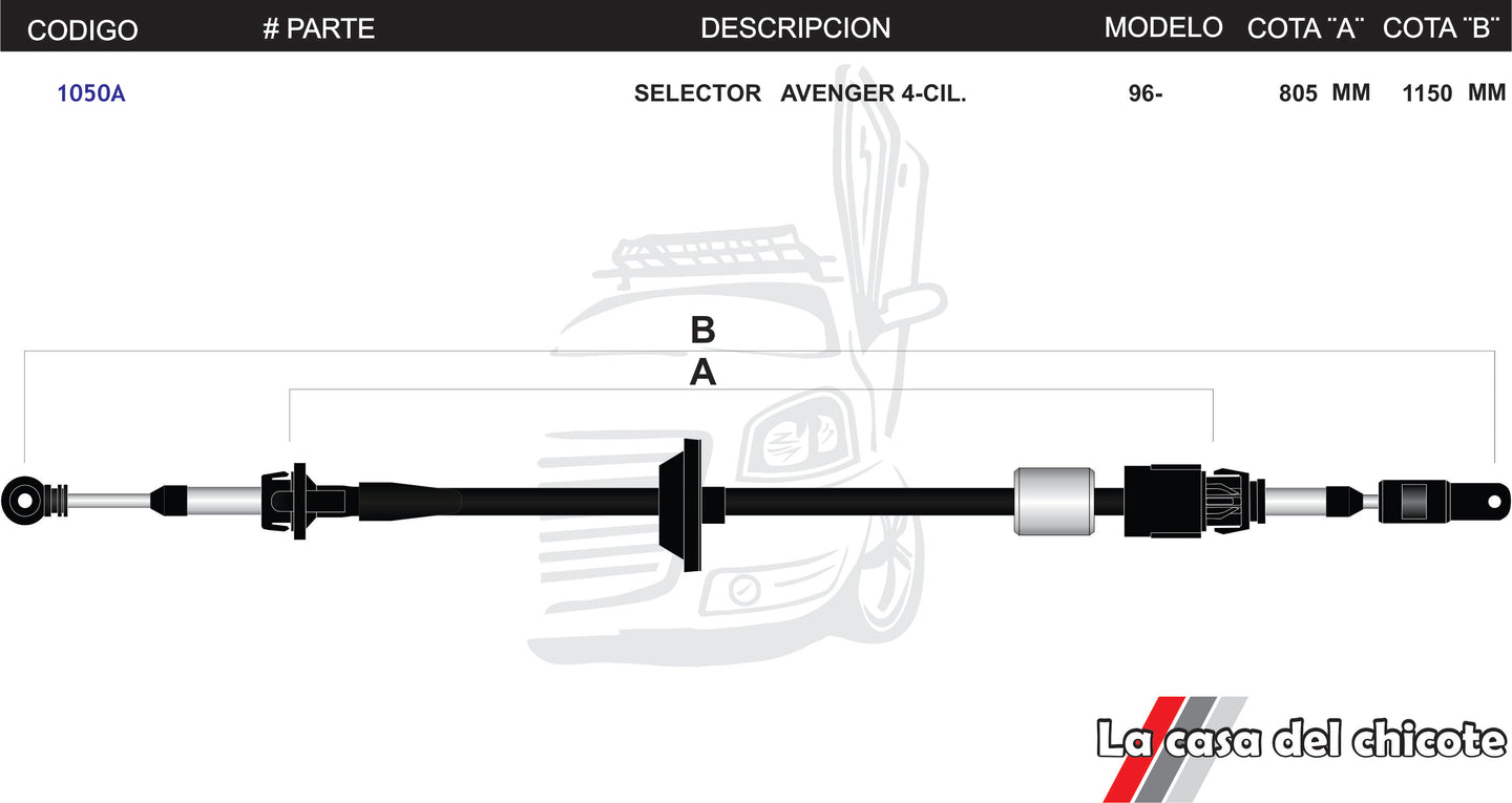 Chicote Selector de Velocidades Avenger 4cil. Modelo.96-