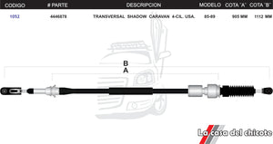 Chicote Transversal Shadow Caravan 4cil. USA Modelo.85-89