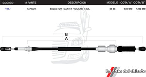 Chicote Selector de Velocidades Dart K Volare 4cil. Modelo.84-88