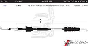 Chicote Selector de Velocidades T/A Spirit Lebaron Dart Turbo Modelo.89-91