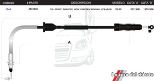 Chicote Selector de Velocidades T/A Spirit Shadow Ny Caravan Modelo.95-00