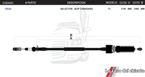 Chicote Selector de Velocidades Jeep Cherokee Modelo.2011-