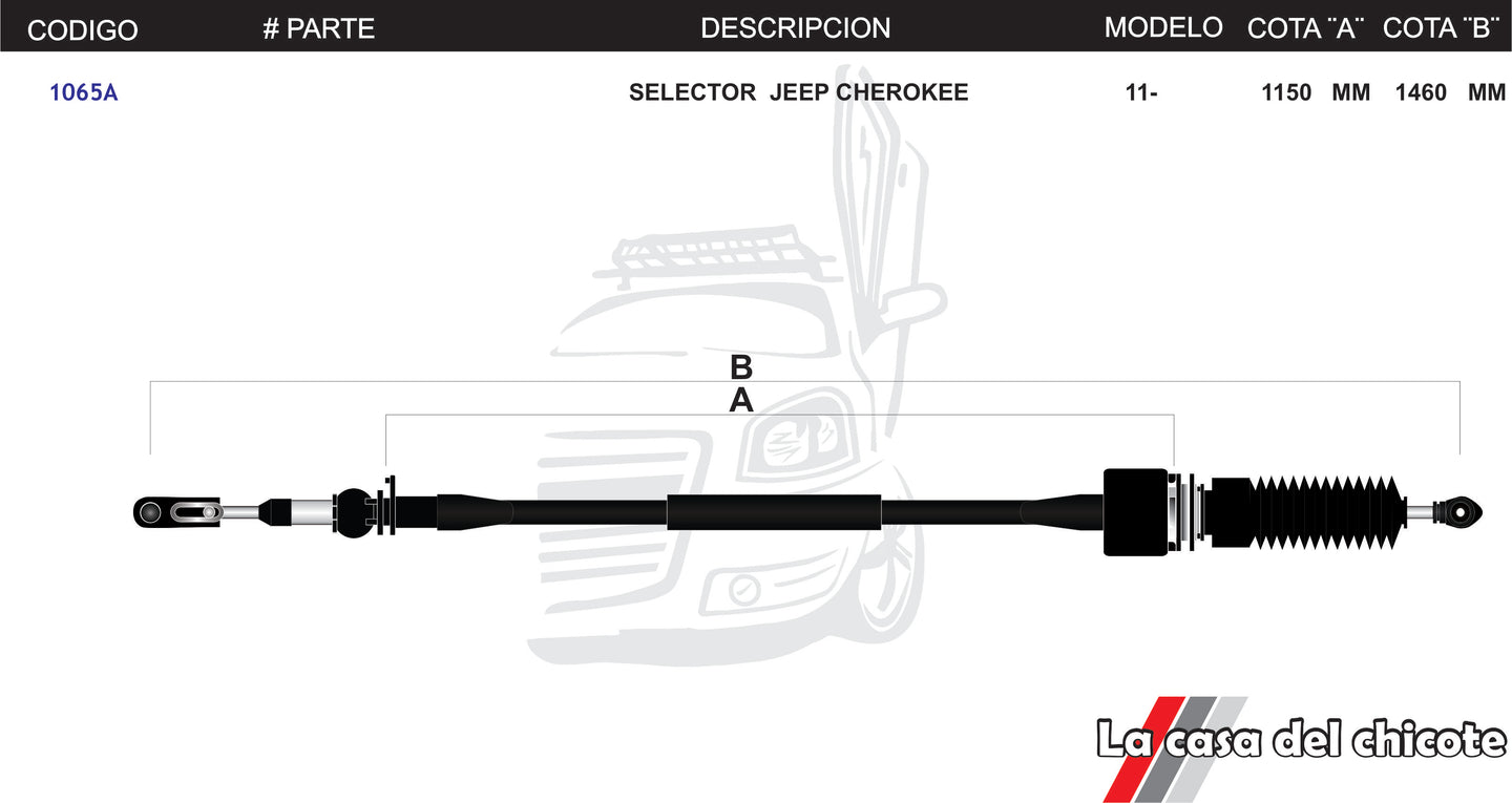 Chicote Selector de Velocidades Jeep Cherokee Modelo.2011-