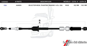 Chicote Selector de Velocidades Neon Phantom Shadow 4cil. USA Modelo.90-00