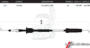 Chicote Selector de Velocidades T/A Dart K USA Modelo.82-