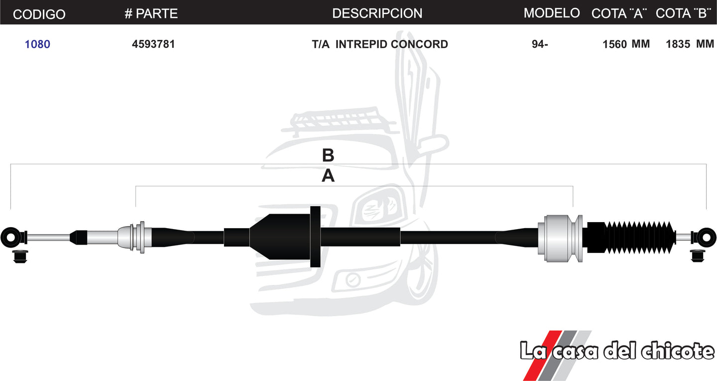 Chicote Selector de Velocidades T/A Intrepid Concord Modelo.94-