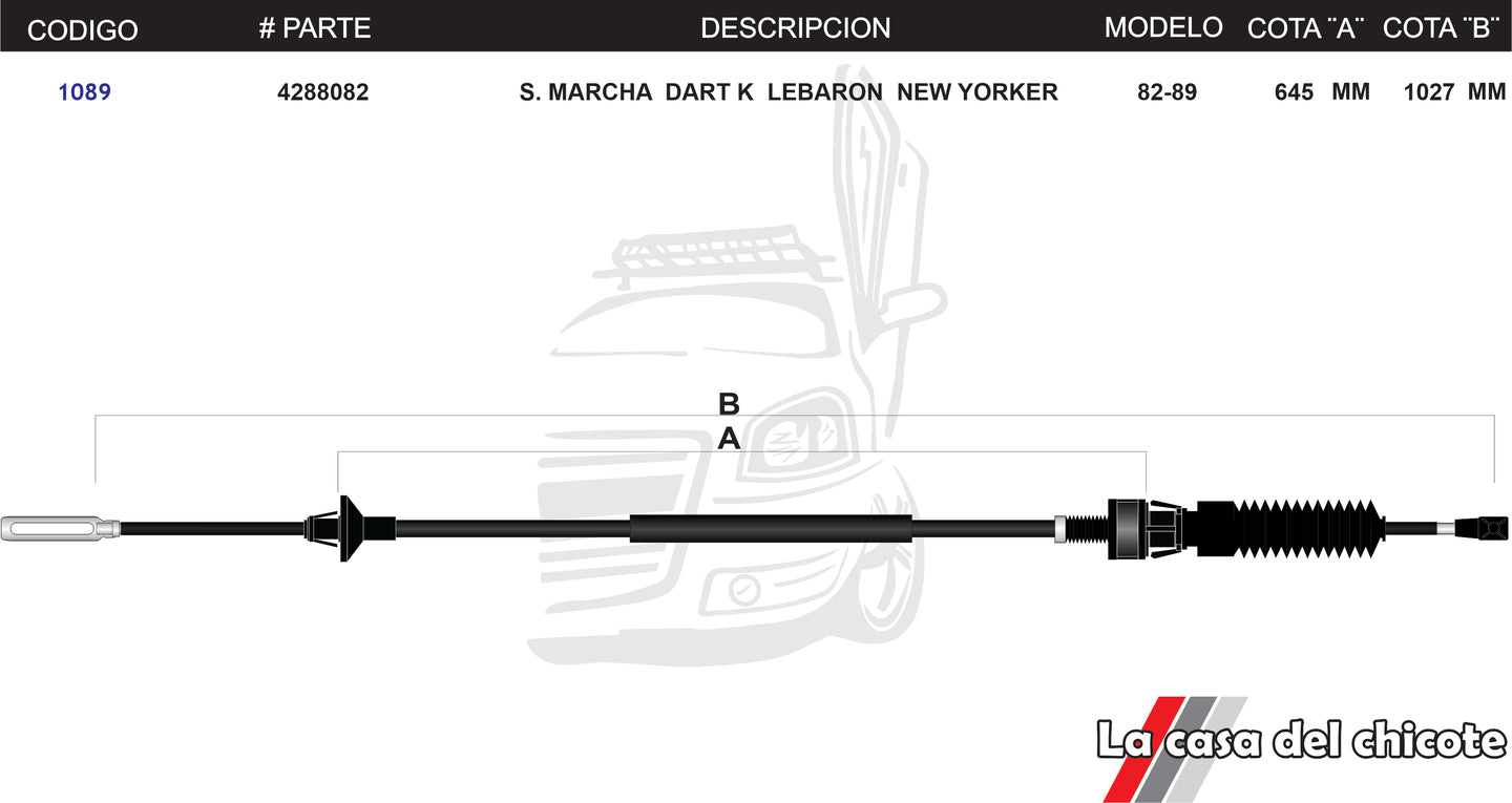 Chicote de Sobre Marcha Dart K Lebaron New Yoker Modelo.82-89