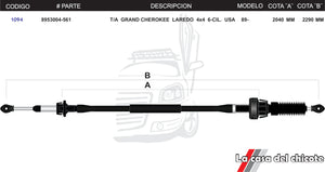 Chicote Selector de Velocidades T/A Gran Cherokee Laredo 4x4 6cil. USA Modelo.89-