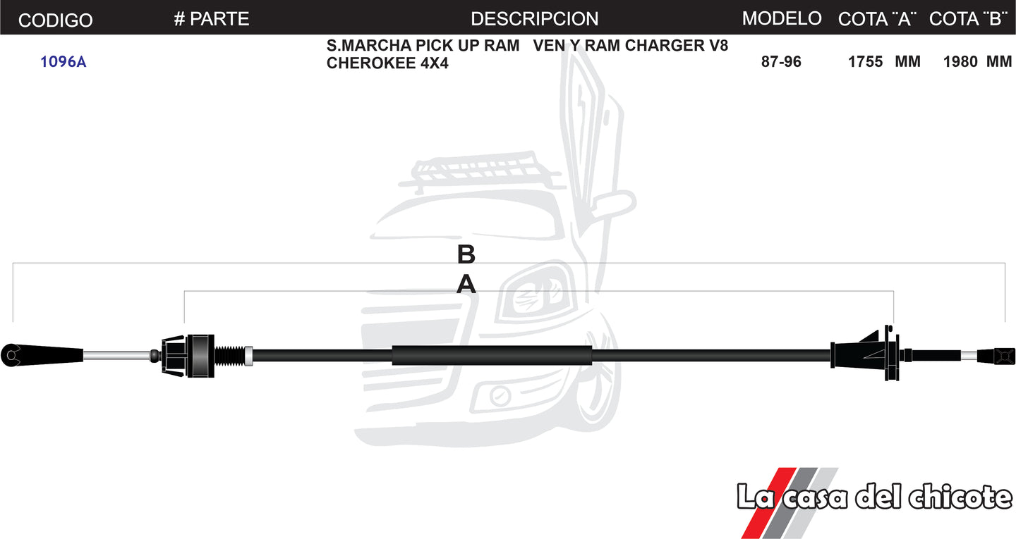 Chicote de Sobre Marcha Ram Ven Charger Cherokee 4x4 Modelo.87-96