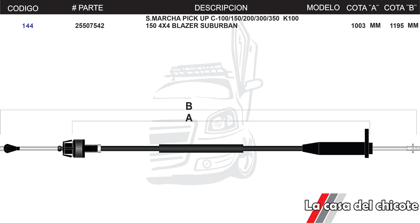 Chicote de Sobre Marcha Pick Up C-100/ Blazer Suburban