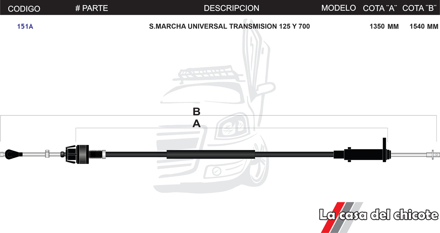 Chicote de Sobre Marcha Universal Transmisión 125 Y 700