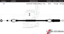 Cargar imagen en el visor de la galería, Chicote Selector de Velocidades Toyota Corolla 4cil. Modelo.90-98
