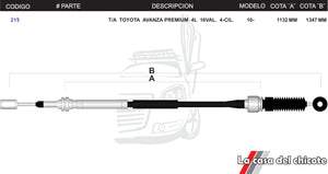 Chicote Selector de Velocidades T/A Toyota Avanza Premium 4cil. Modelo.2010-