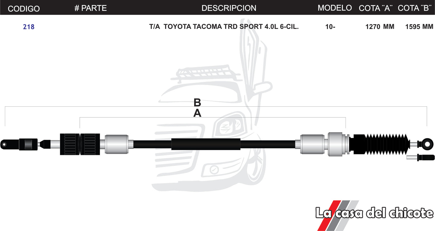 Chicote Selector de Velocidades T/A Toyota Tacoma TRD Sport 4.0L Modelo.2010-