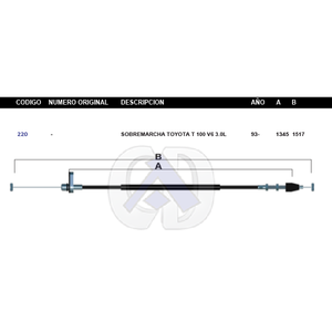 Chicote de Sobre Marcha Toyota T100 3.0L Modelo.1993-