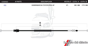 Chicote de Sobre Marcha Toyota Pick Up Modelo.1987-