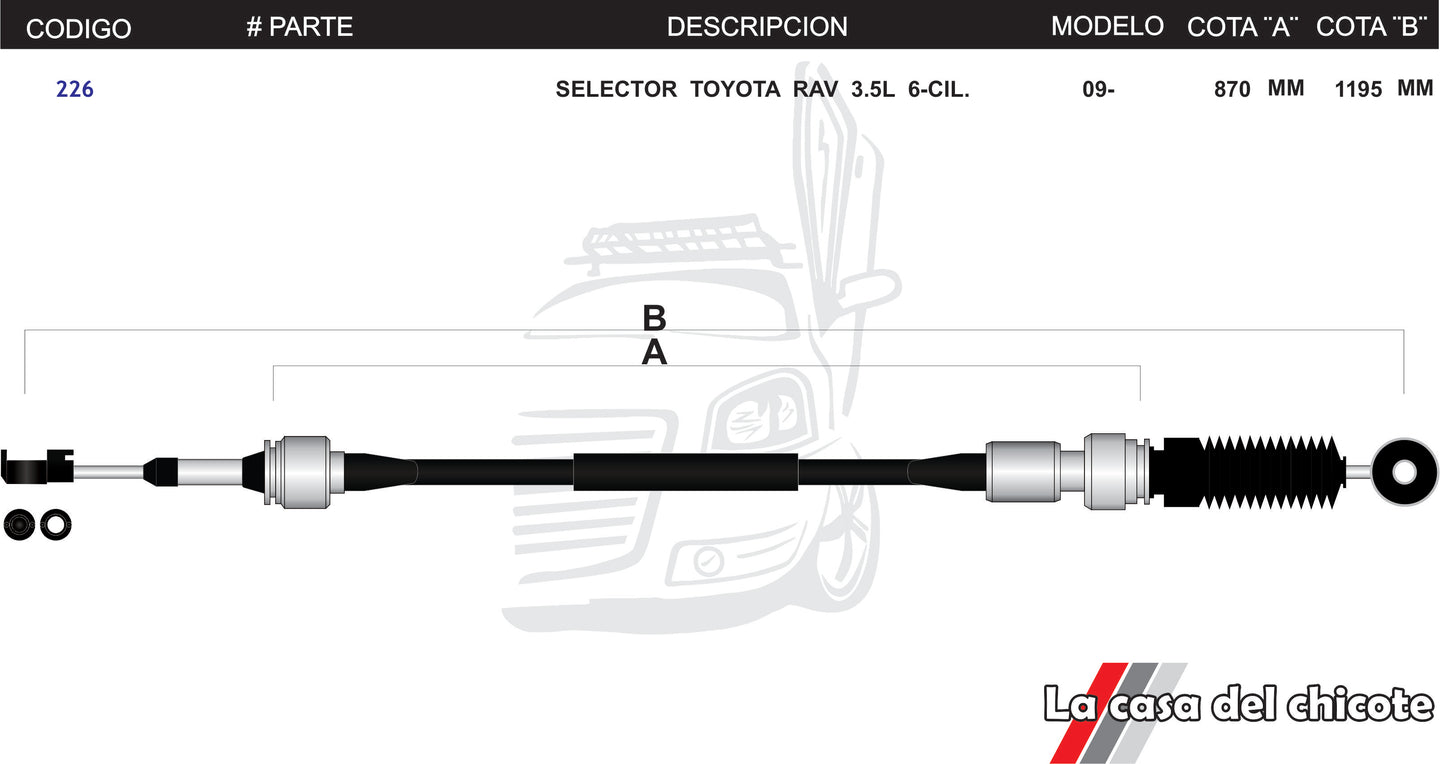 Chicote Selector de Velocidades Toyota Rav 3.5L Modelo.2009-