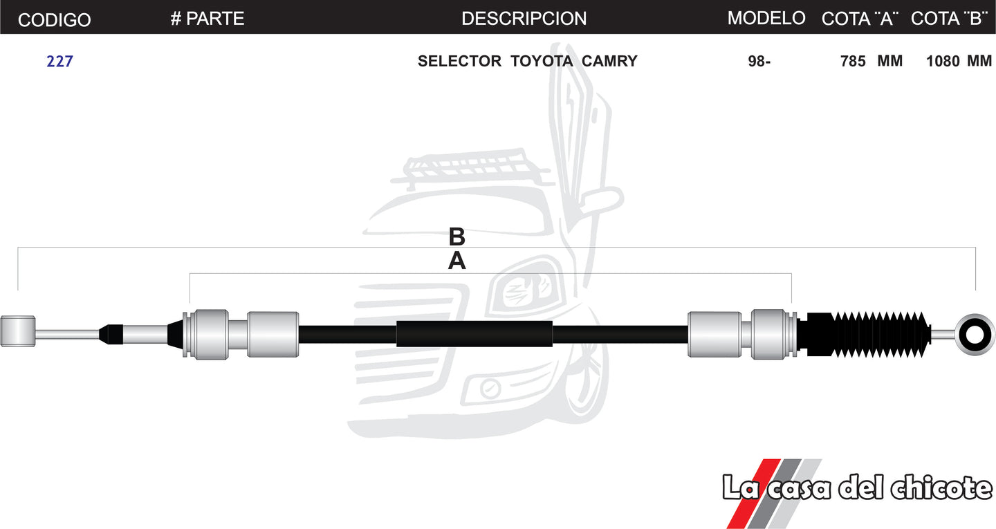 Chicote Selector de Velocidades Toyota Camry Mod.98-