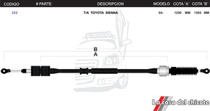 Chicote Selector de Velocidades T/A Toyota Sienna Modelo.2004-